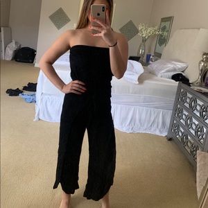 Black strapless jumpsuit